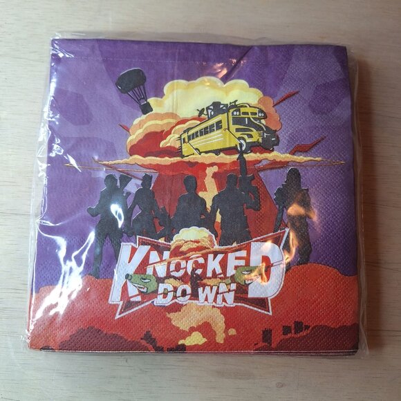 Knocked Down‎ Party Decoration Bundle Tablecloth Napkins Balloons Banner Orange - Picture 3 of 6